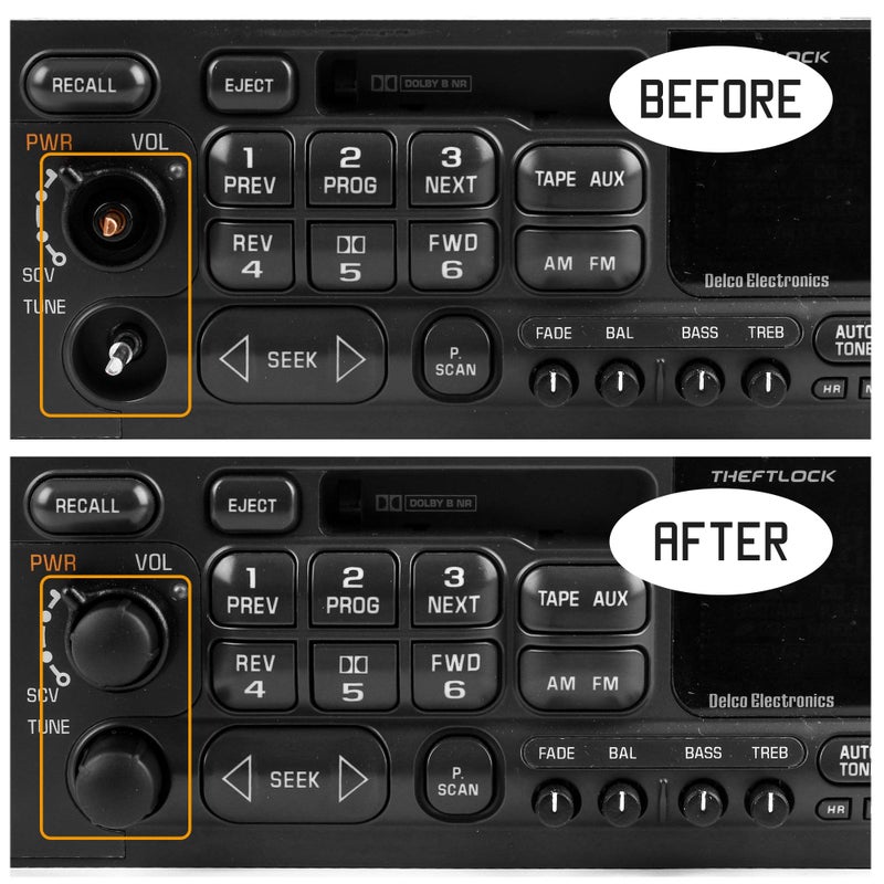 RDBS 2 PCS Stereo Radio Volume Control Knobs Kit OEM Replacement for GMC Cadillac Chevrolet - Image 5